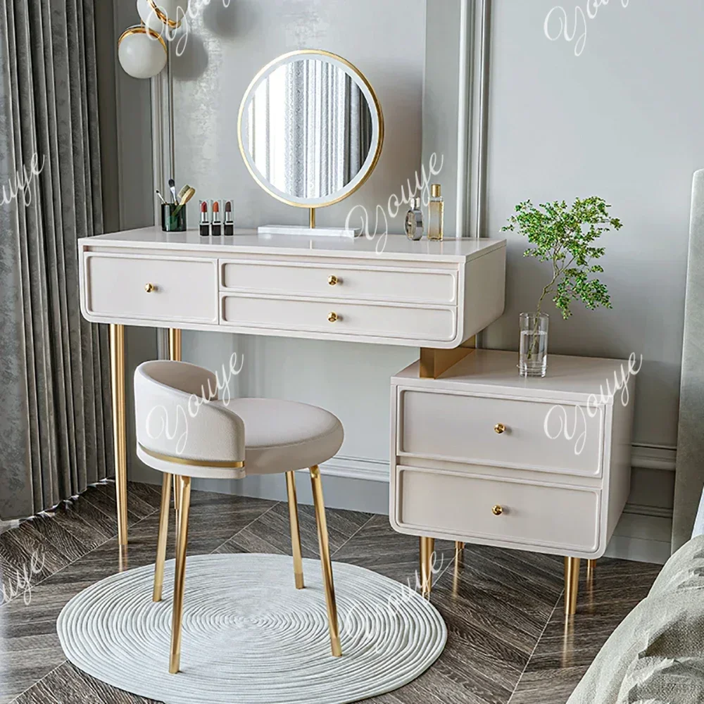 

Storage Vanity Table Makeup Modern Mirror Vanity Table Bedroomluxury Tocador De Maquillaje Mueble Con Espejo Bedroom Furniture