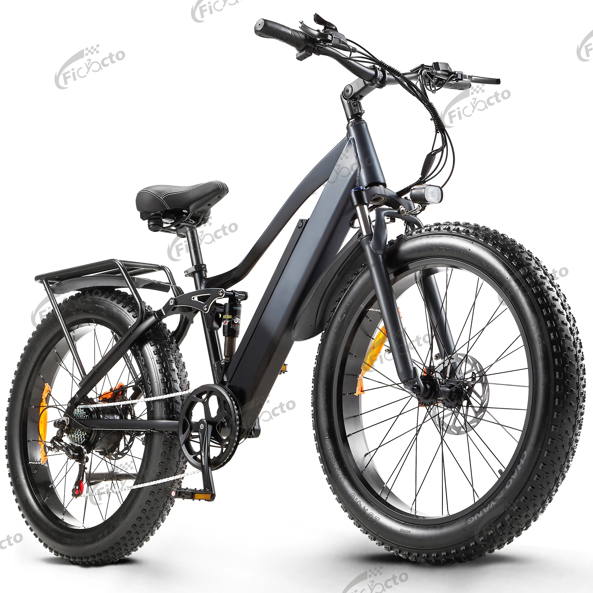 Elektrofahrrad 48V 18AH Akku City E-Bike 26*4.0 Fat Tire Elektrofahrrad mit Ölbremse, E-BIKE Dual Suspension E-Mountainbike TP26