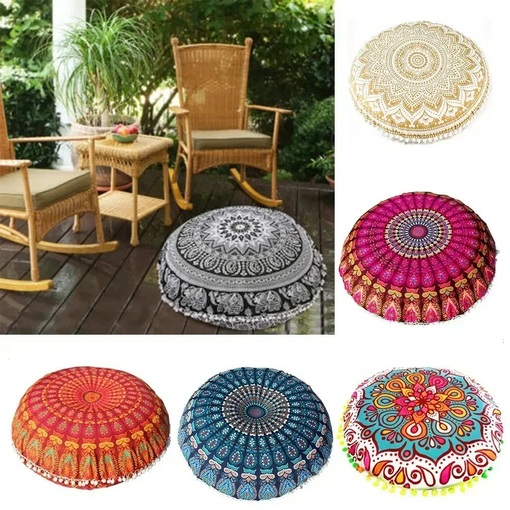 

43CM Sofa Cushion Pillow Home Decoration Mandala Round Pattern Pillowcase Bohemian Cushion Cover Floor Cushion Pillows Cover