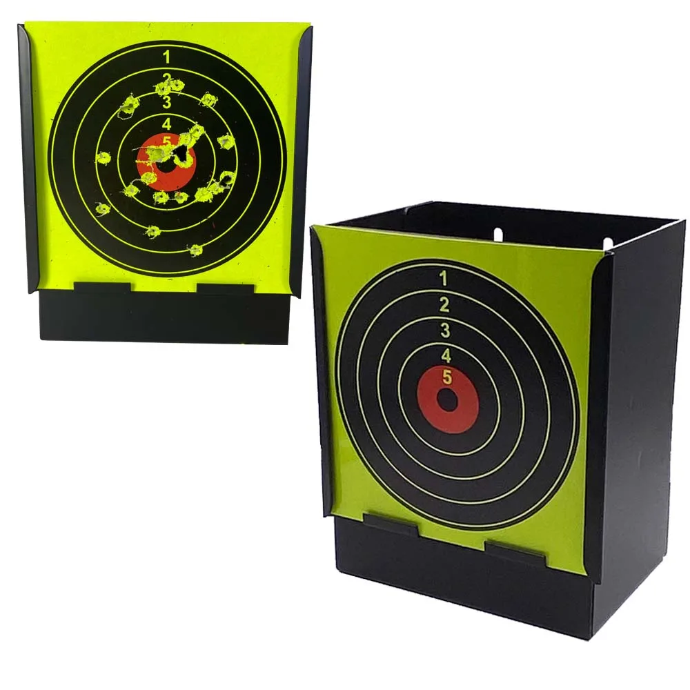 

Thickened(3mm) Pellet Trap and Cubic Target Box for Pellet Gun or Steel BBs Shooting with 20 Pcs Color-impact Paper Targets