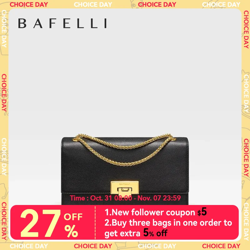 

BAFELLI HANDBAG WOMEN'S 2023 NEW FASHION SHOULDER ALL-MATCHING MINIMALIST CHAIN BAG PURSE CASUAL VERSATILE STYLISH LUXURY BRAND