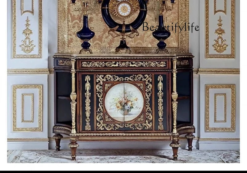 Light luxury English furniture, hand-painted corridor aisle decorative storage cabinet designer model