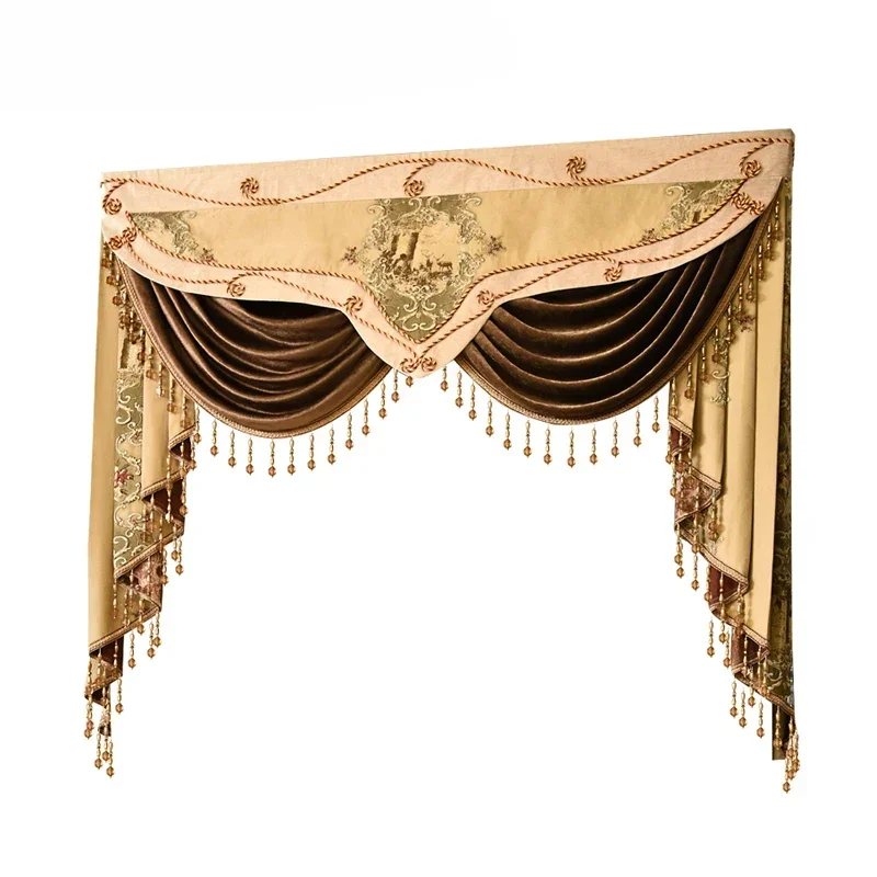 European High-end Luxury High-quality Elegant Window Curtains Valance for Living Dining Room Bedroom Villa Study Hotel Apartment