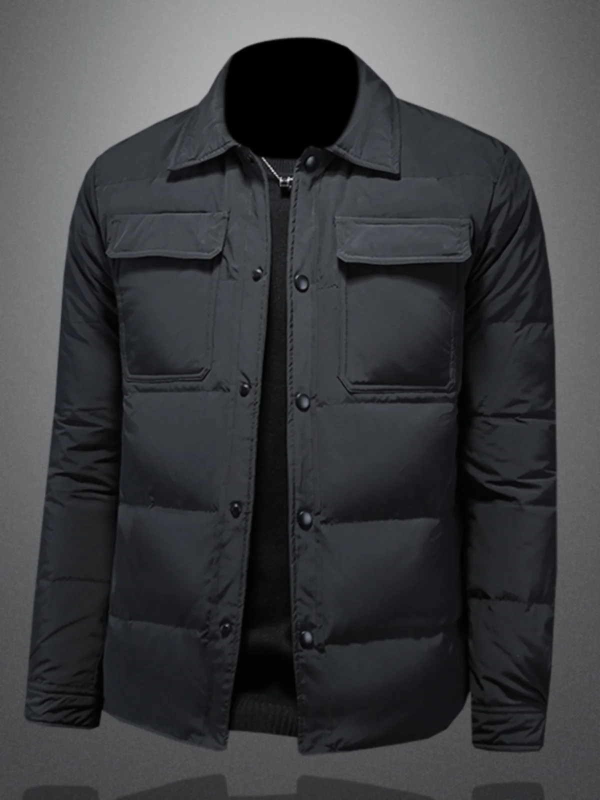 

Men's Lightweight down Jaet Casual Busin Du down irt Collar Winter New Sle Thi Warm Color Coat Outerwear