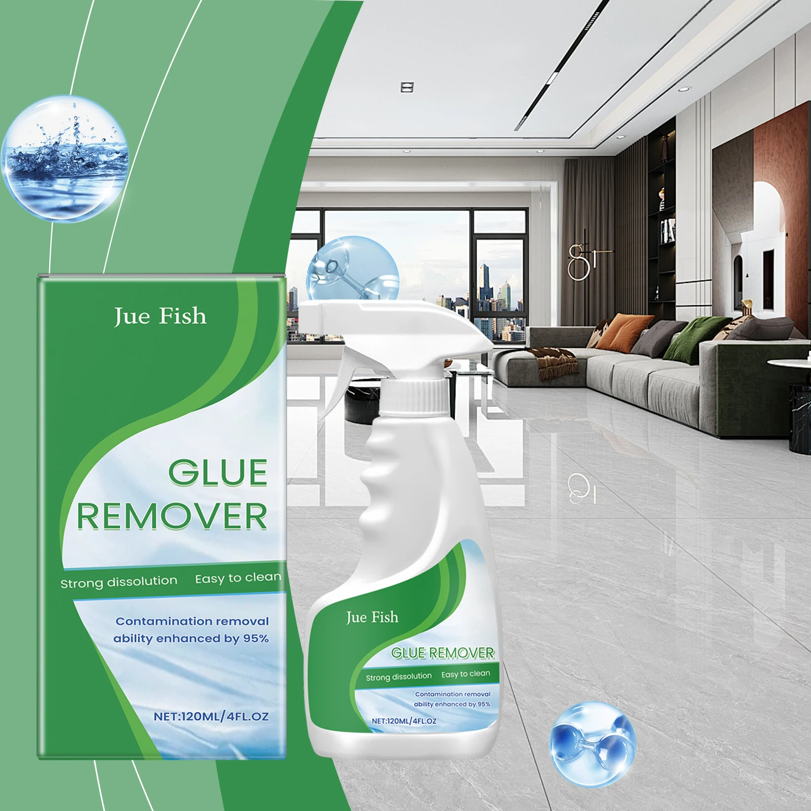 

JUE-FISH Multi-purpose Adhesive Remover Quickly Dissolve Various Glues Tape Residues Restoring Surface Cleanliness Glue Cleaner
