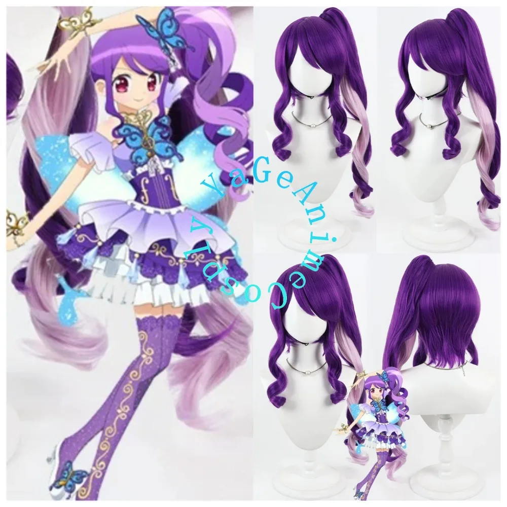 プリパラ-ジュノン-コスプレウィッグ-リアルな頭皮-取り外し可能-ツートーン-ツインポニーテール-耐熱ファイバー-簡単スタイリング-アイドルコンサート用