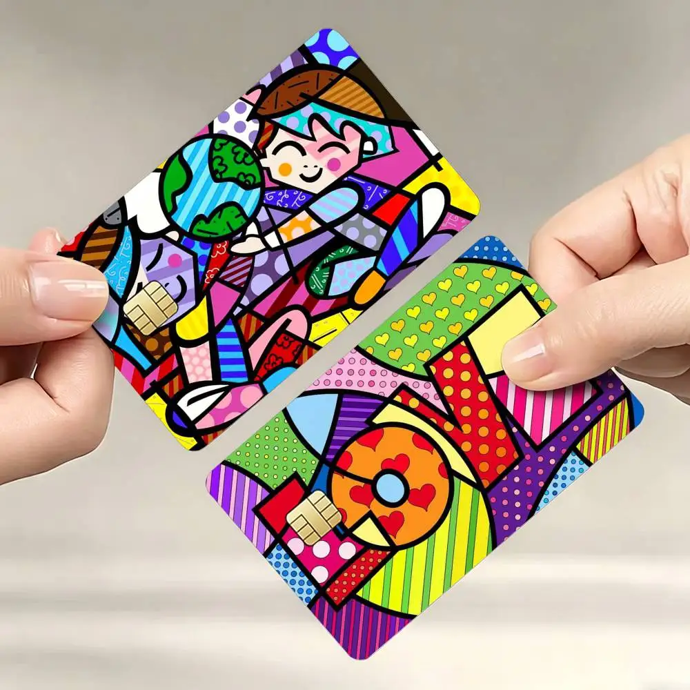 

B-BrittoES Happy Art Movement Credit Card Skin Stickers For VISA Bank Bus Metro Access Card Protective Film Cover Sticker