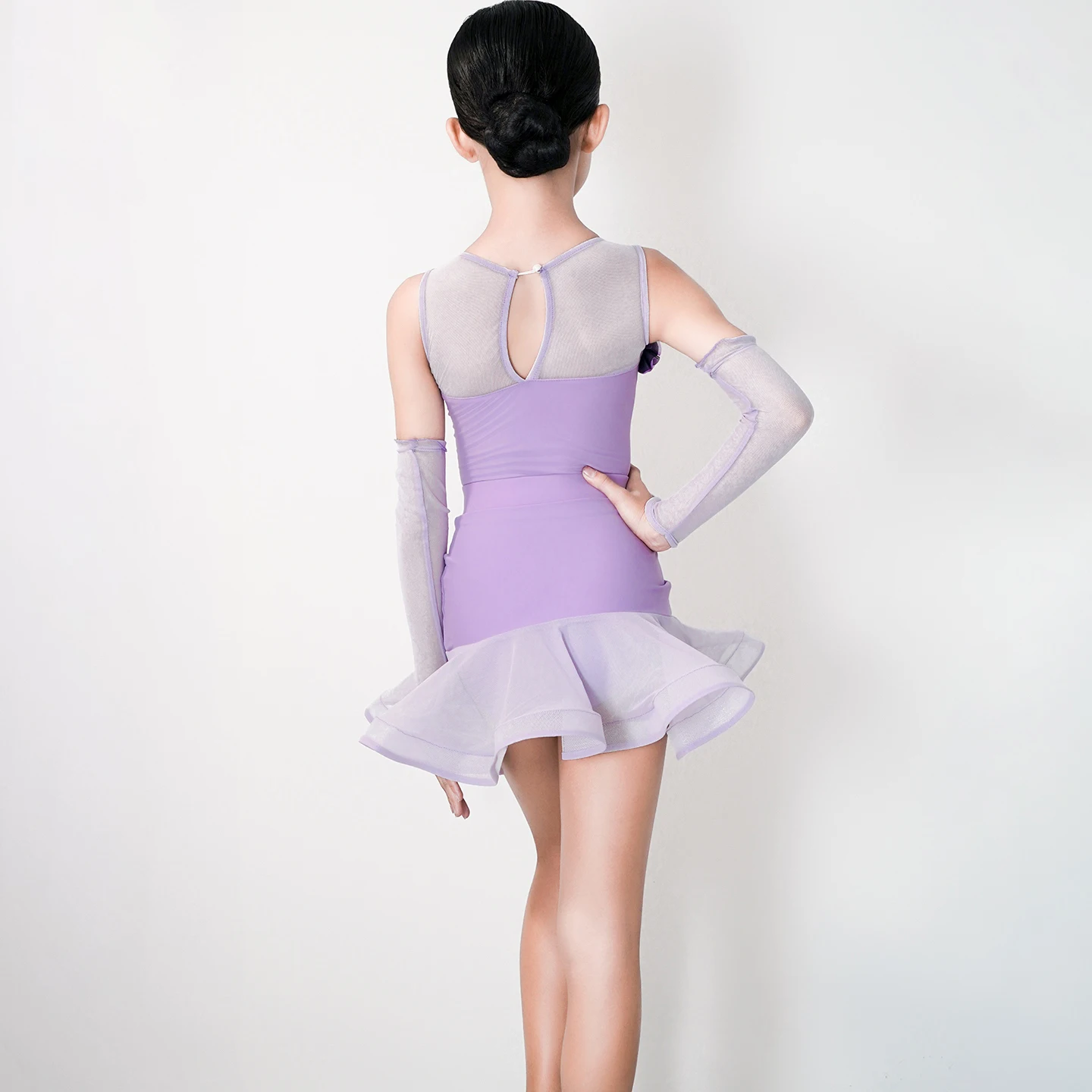 Sukienka na zawody tańca latynoamerykańskiego dla dziewcząt bez rękawów, profesjonalne ubranie taneczne dla dzieci, fioletowo-czerwona sukienka do tańca latynoamerykańskiego XS10238