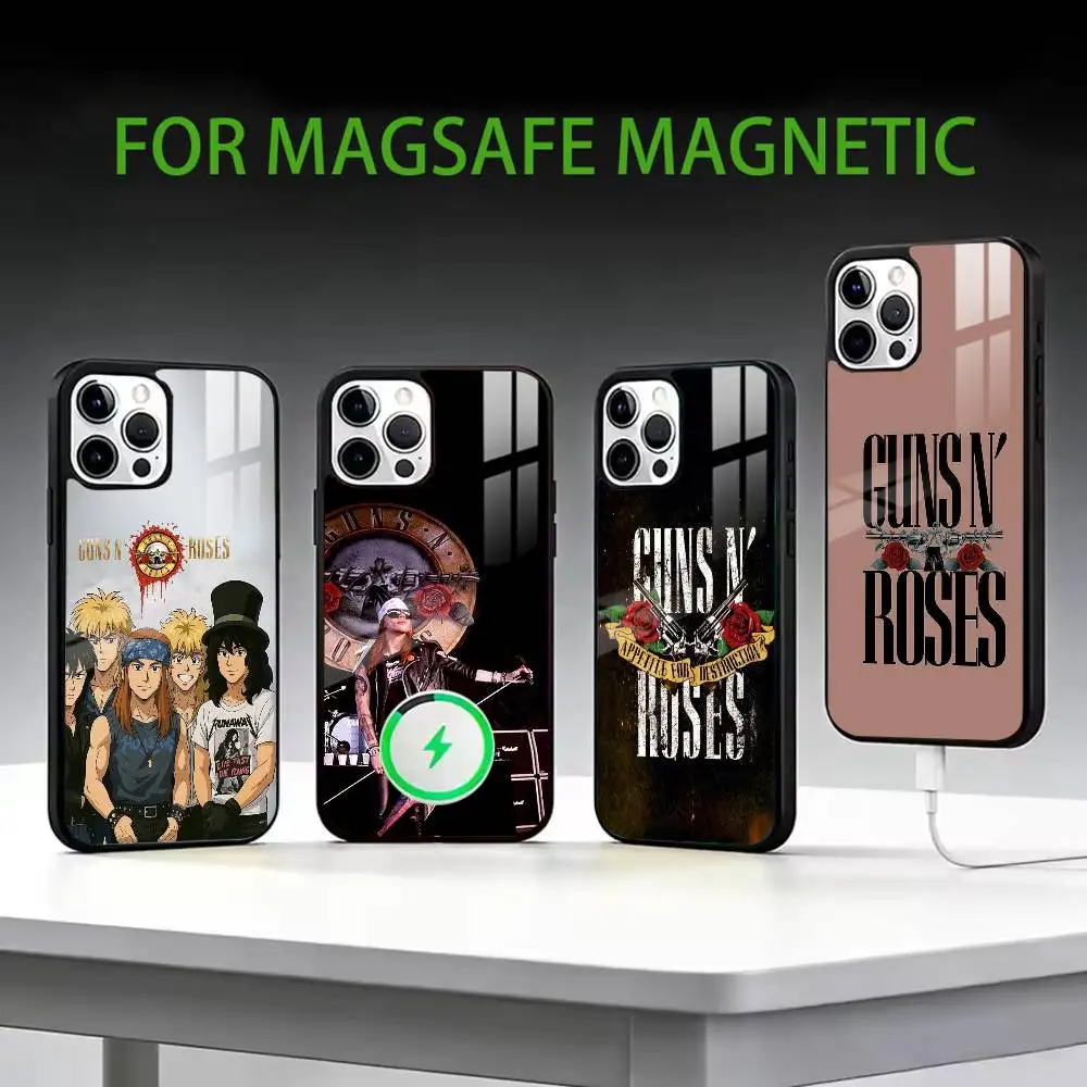

G-Guns N A-Axl Rose Roses Phone Case For iPhone17,16,15,14,13,12,11 Plus,Pro Max Magnetic For Magsafe Wireless Charging
