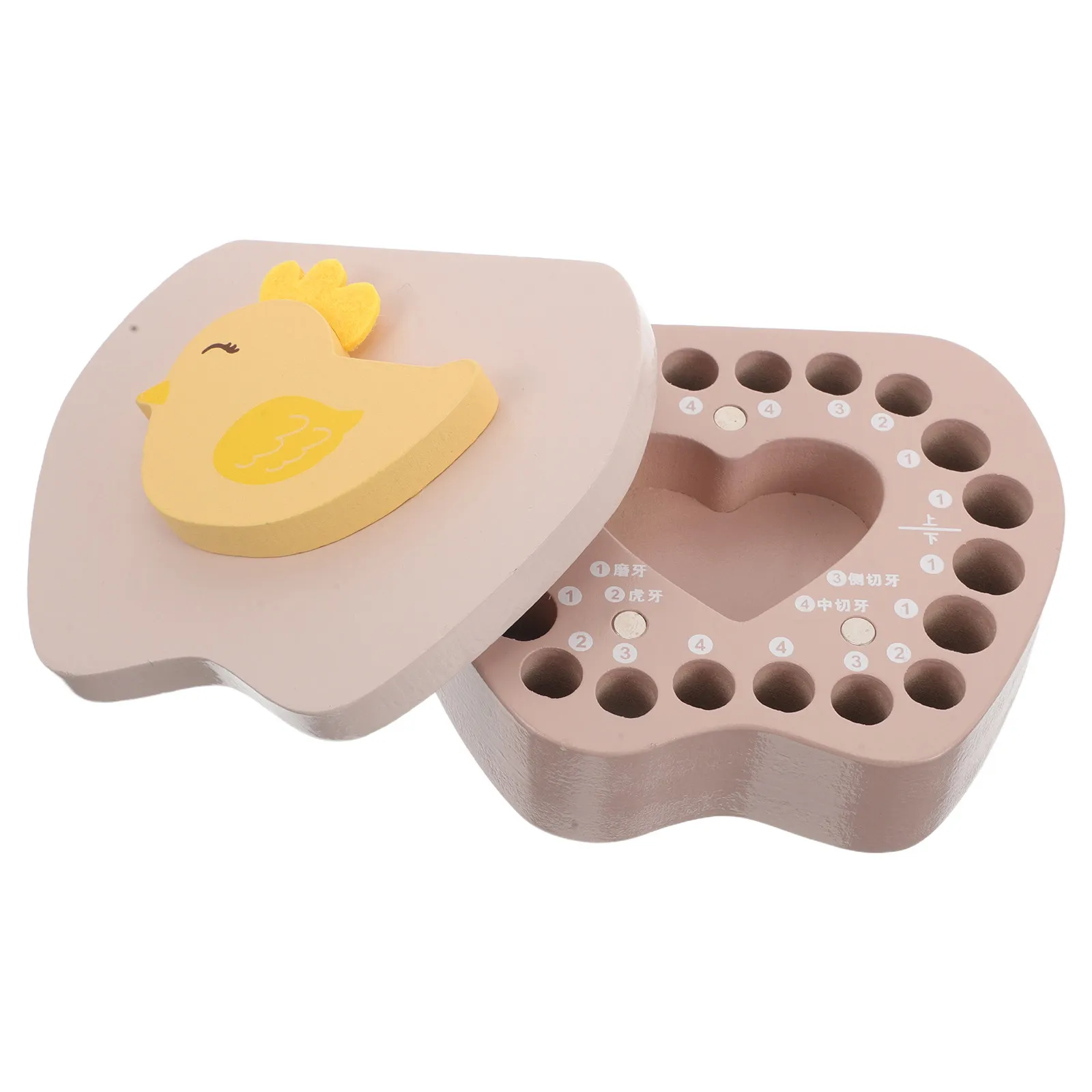 Wooden Teeth Keepsake Box for Baby Milk Teeth Umbilical Cord Fetal Hair First Hair Portable Milestone Nursery Decor