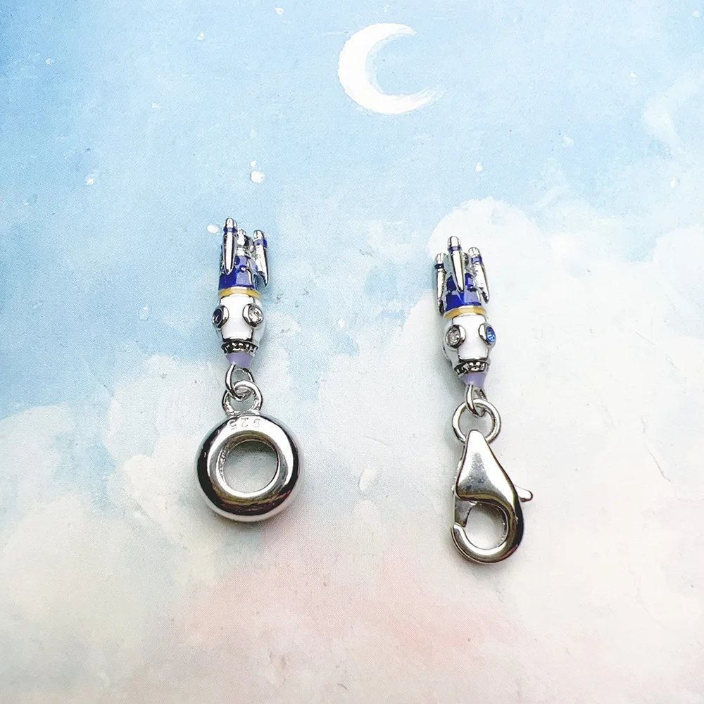 Rocket Charm Europe Style Fine Jewelry Kobiety Mężczyźni Modny prezent ze srebra próby 925 — zdjęcie 7