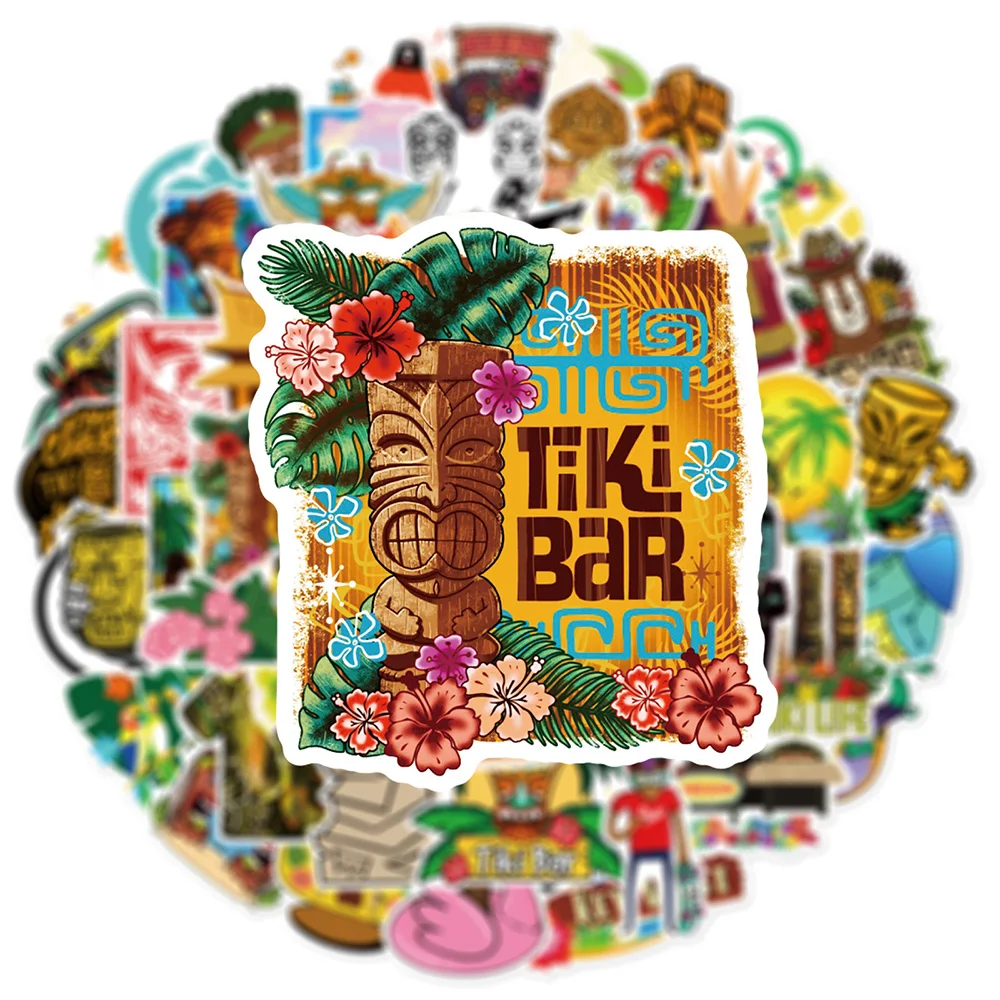 10/30/50PCS Hawaii Vacation Tiki Bar Featured Sticker DIY Phone Laptop Luggage Skateboard Graffiti Decals Fun for Kid Gift