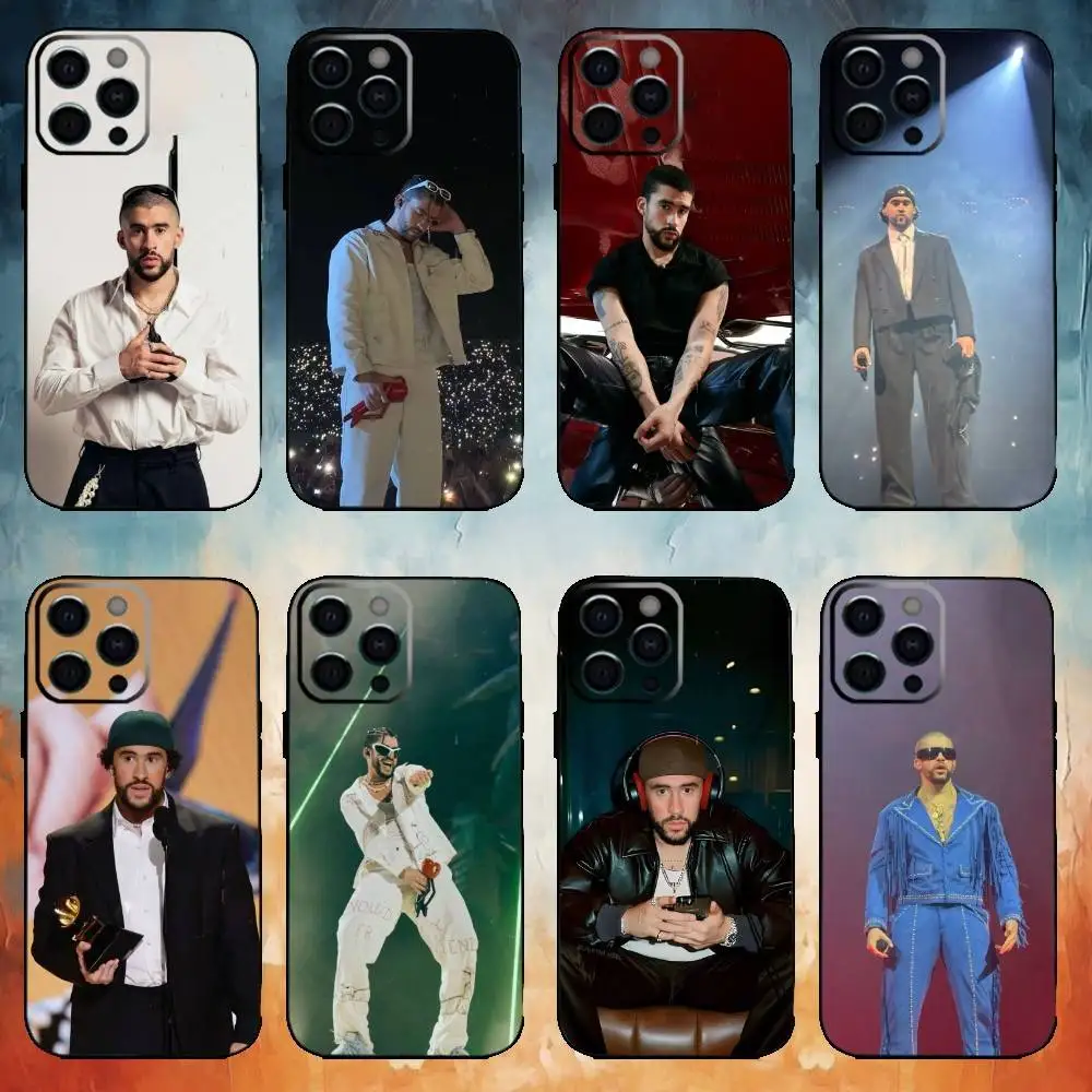 

Singer Bad B-Bunny Nadie Sabe Phone Case For iPhone17,16,15,14,13,12,11 Plus,Pro Max Soft Black Cover