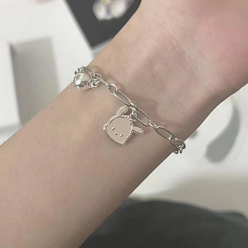 Fashion Women Jewelry Alloy Pochacco Dog Pendant Bracelet Necklace Girls Gift