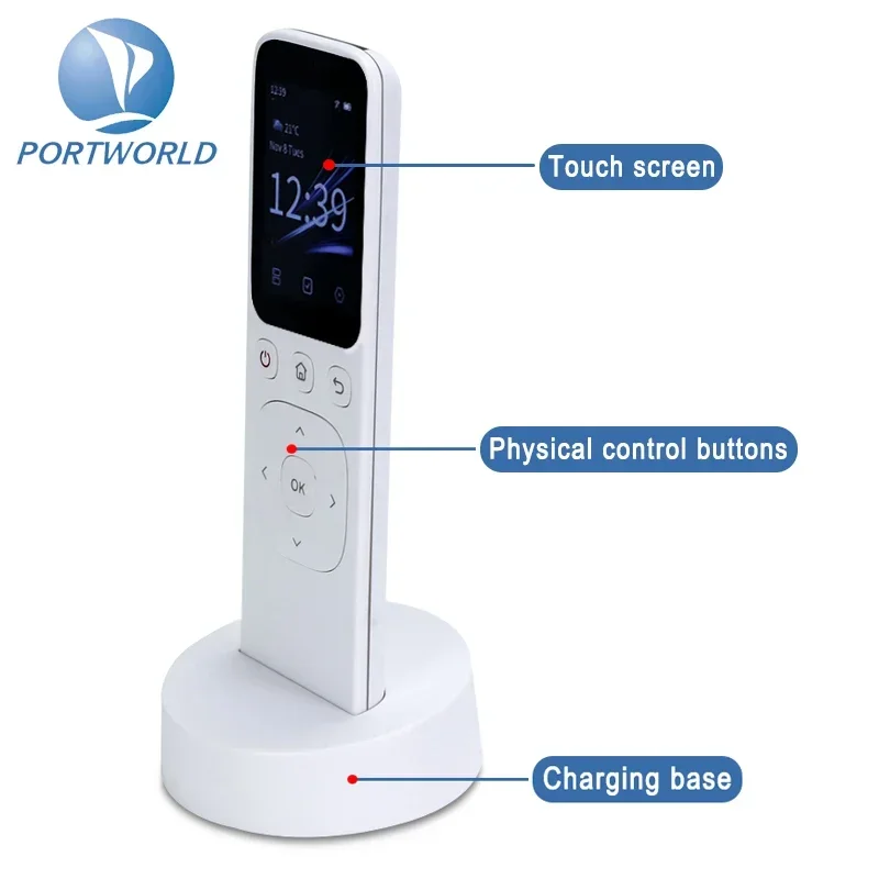 2025 Smart Handheld Touch Screen And Key Control Wifi Smart Screen Tuya IR Mobile Touch Remote Controller With Charging Base
