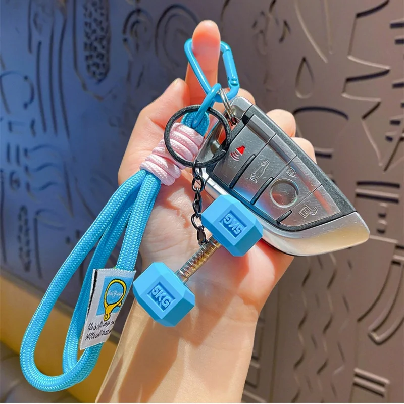 Anti Theft Wristband Keyring Gym Dumbbell Barbell Kettlebell Keychain-Muscle Faith Cup Rope Bag Handbags Charms-Fitness Gift
