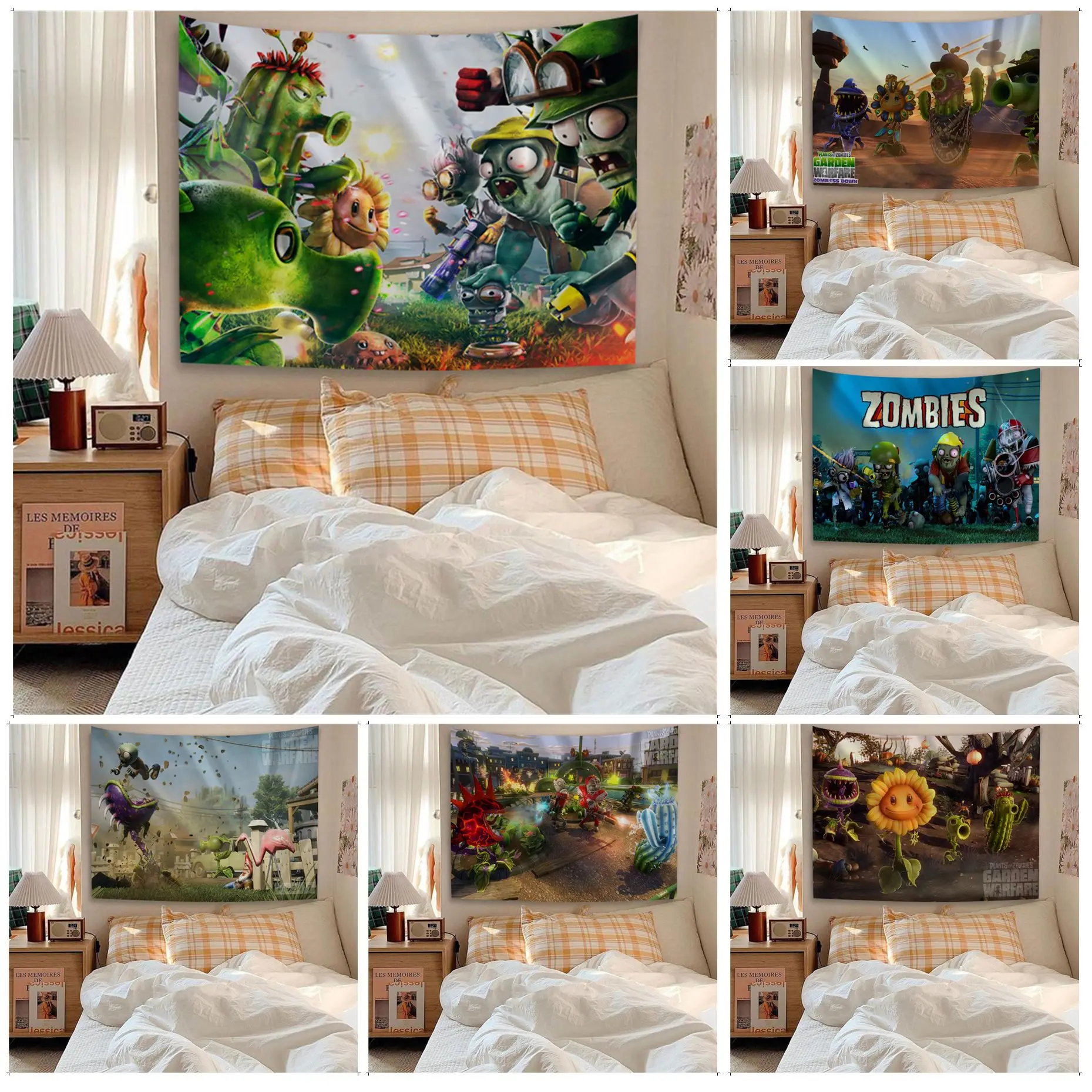 

P-Plants Vs Z-Zombies Tapestry Hanging Bohemian Tapestry Bohemian Wall Tapestries Mandala Cheap Hippie Wall Hanging