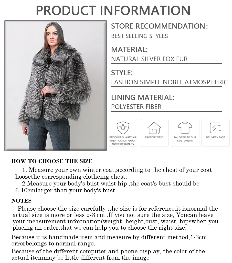 Real Silver Fox Fur Coats Winter Warm Fox Fur Jackets Womens 2024 New Arrivals Fox Fur Coat High Quality Womens Outwears