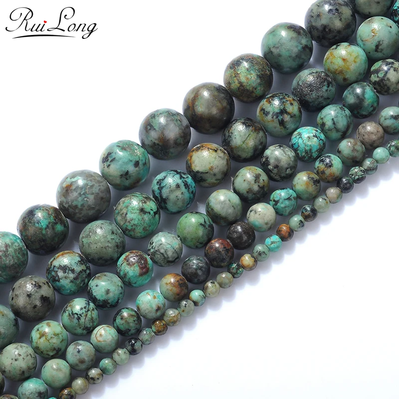 2/3/4/6/8/10mm Natural Stone African Turquoise Stone For Diy Jewelry Bracelet Necklace Making