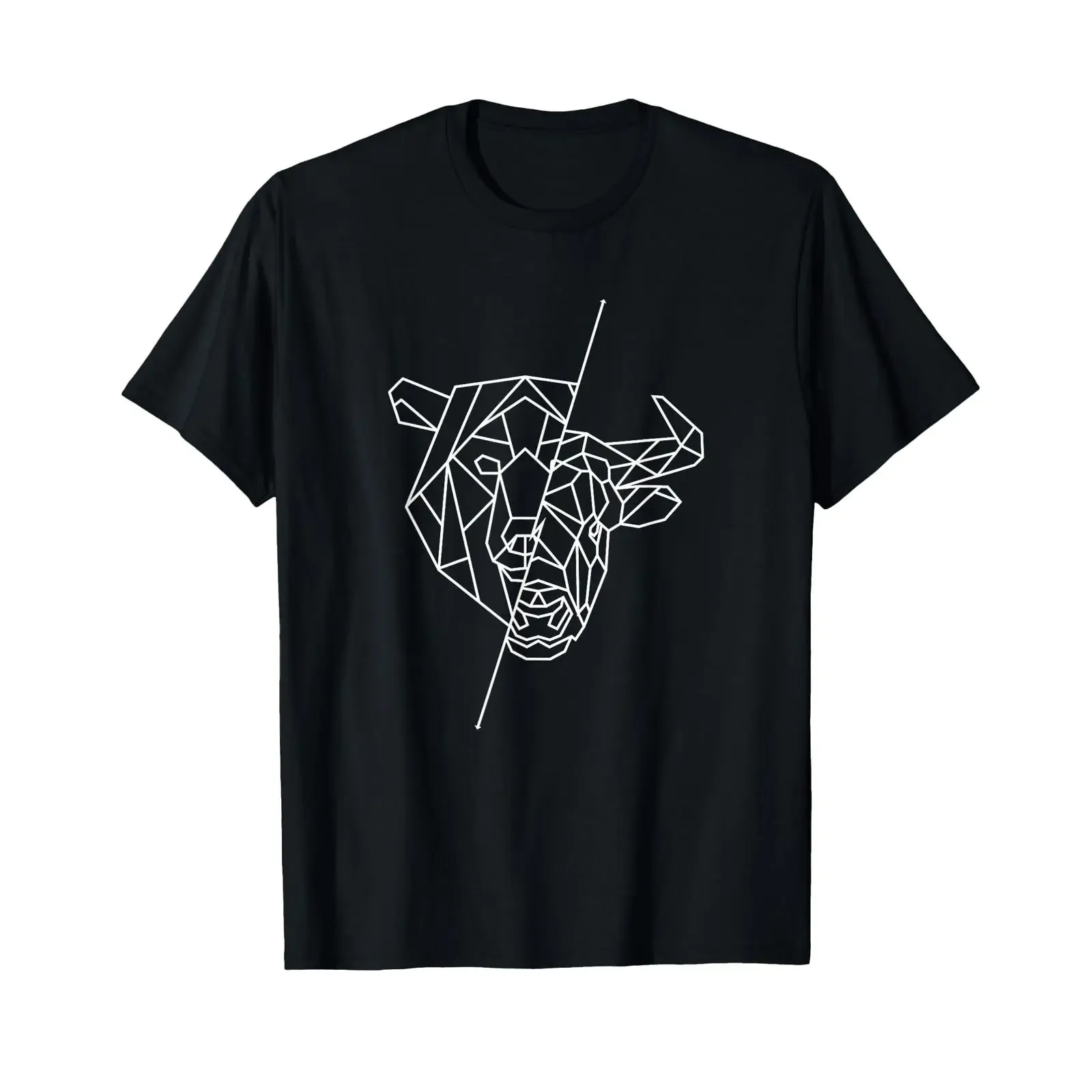 Men's Bull and Bear the Animals of Stock Exchange Aktien T Shirt vintage Washed Stylish Top For Everyday Wear homme Slightly