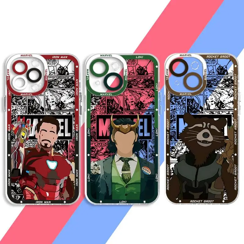 Marvel Iron Man Donnys Loki phone cases For iPhone 15 14 13 12 Mini 11 Pro Max X XR XS MSX 6 6S 7 8 SE Plus Clear fundas cover