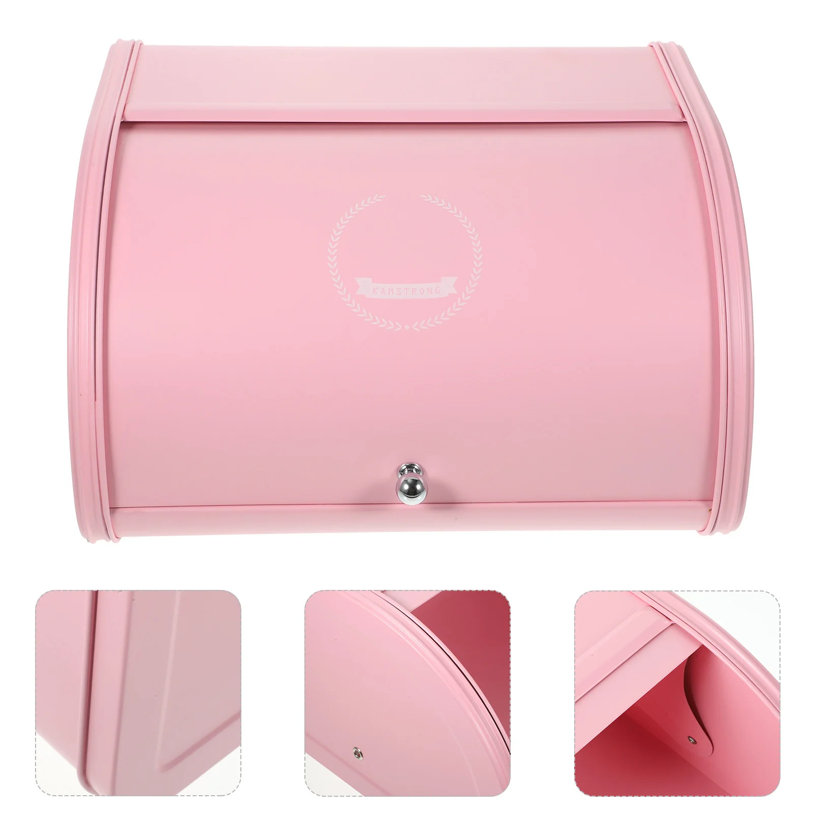 

1pcs Iron Bread Box Retro Rustproof Storage With Ventilation Roll Top Design For Kitchen Snack Cake Pastry Organizer Non Base