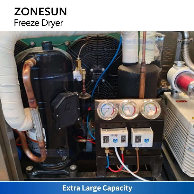 ZONESUN mesin pengering beku, peralatan pengering pembekuan makanan kering vakum ZS-FD650 untuk industri