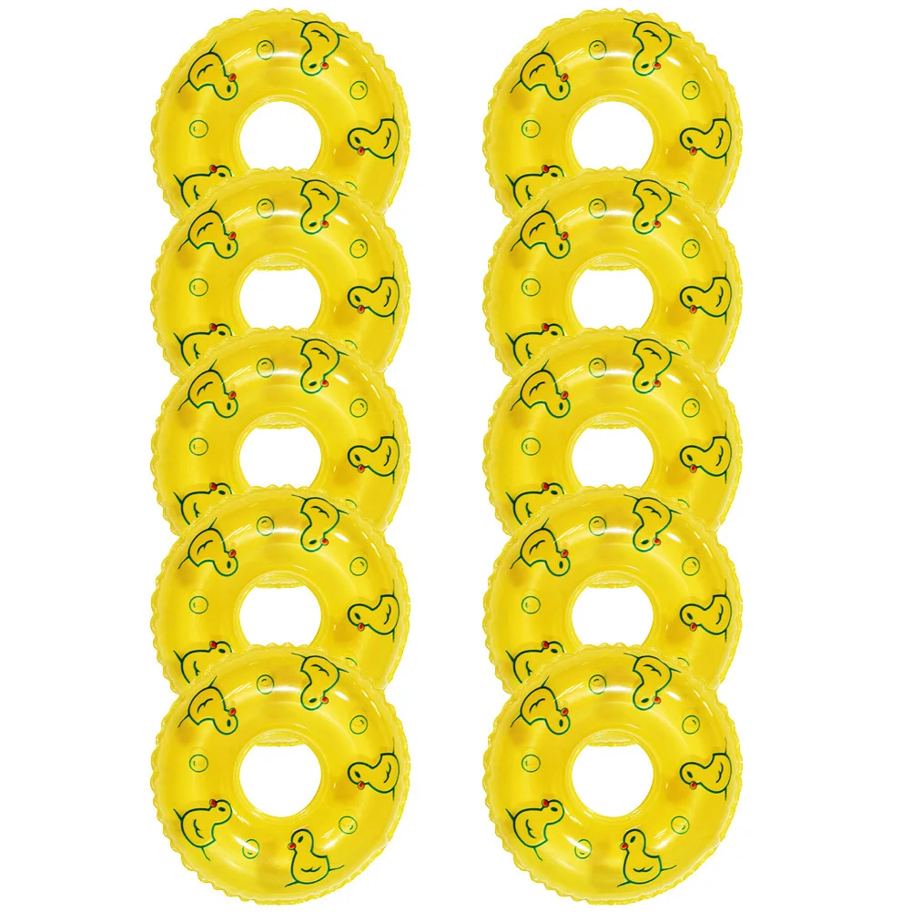 

10Pcs Simulated Swim Ring Decor Small Size Miniature Swimming Rings for Dollhouse Garden Display Pretend Play Learning Tool Fun