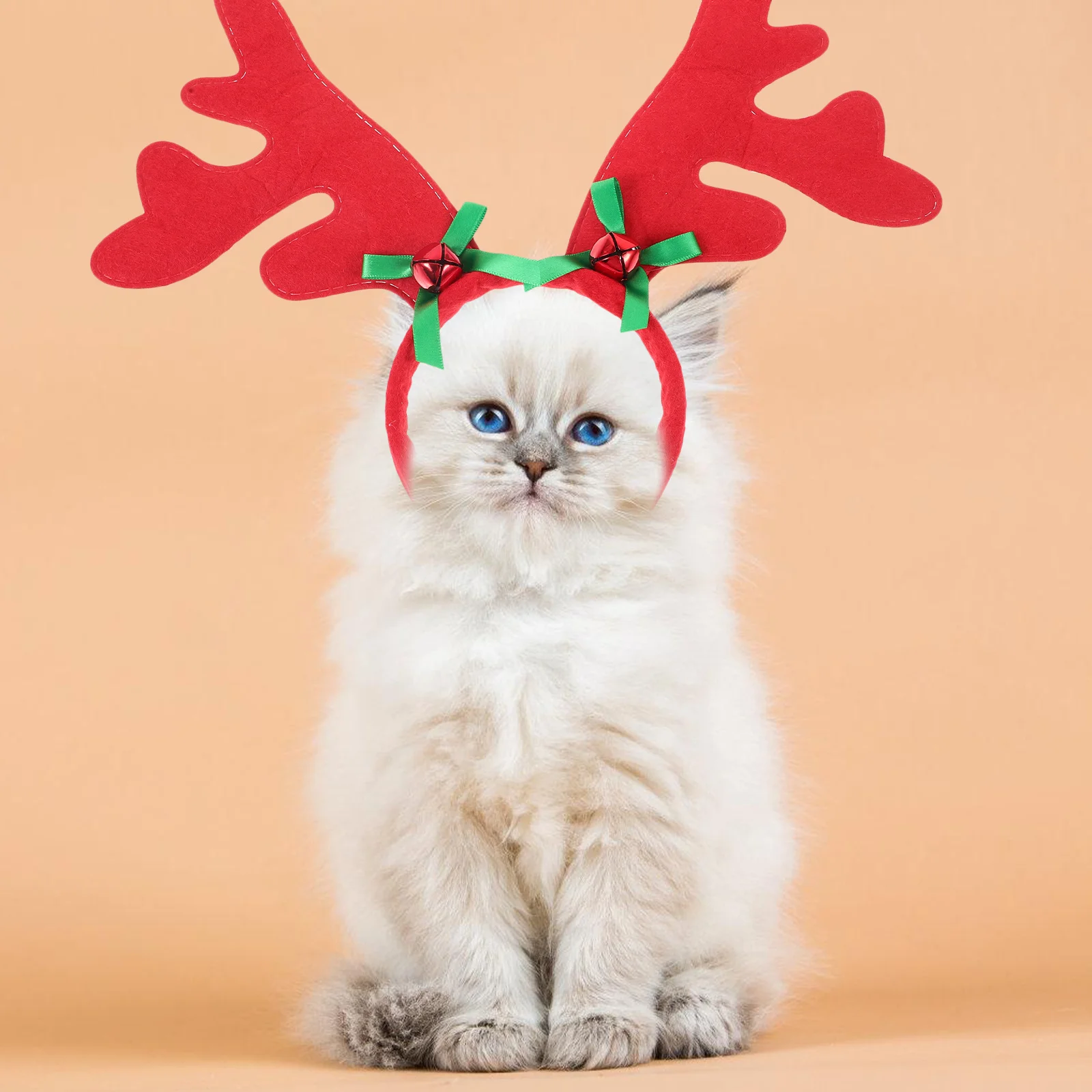 

Pet Cat Dog Christmas Headband Adjustable Horn Soft Lightweight Headwear for Party Photo Shoot Festival Costume Prop