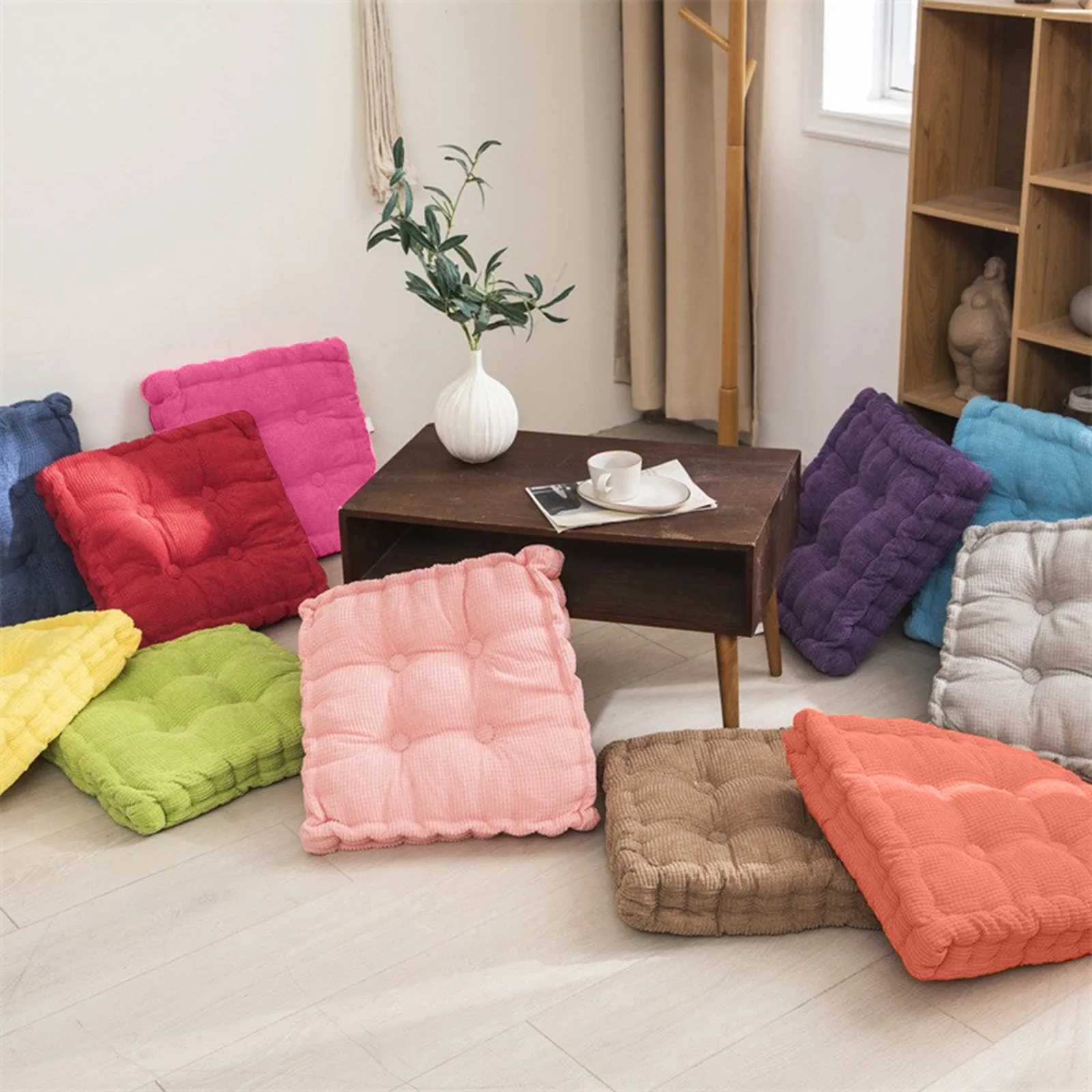 Floor Pillow Square Meditation Pillow Seat Pillow Yoga Living Room Balcony Indoor Cushion Mat For Home Sofa Decoration Supplies