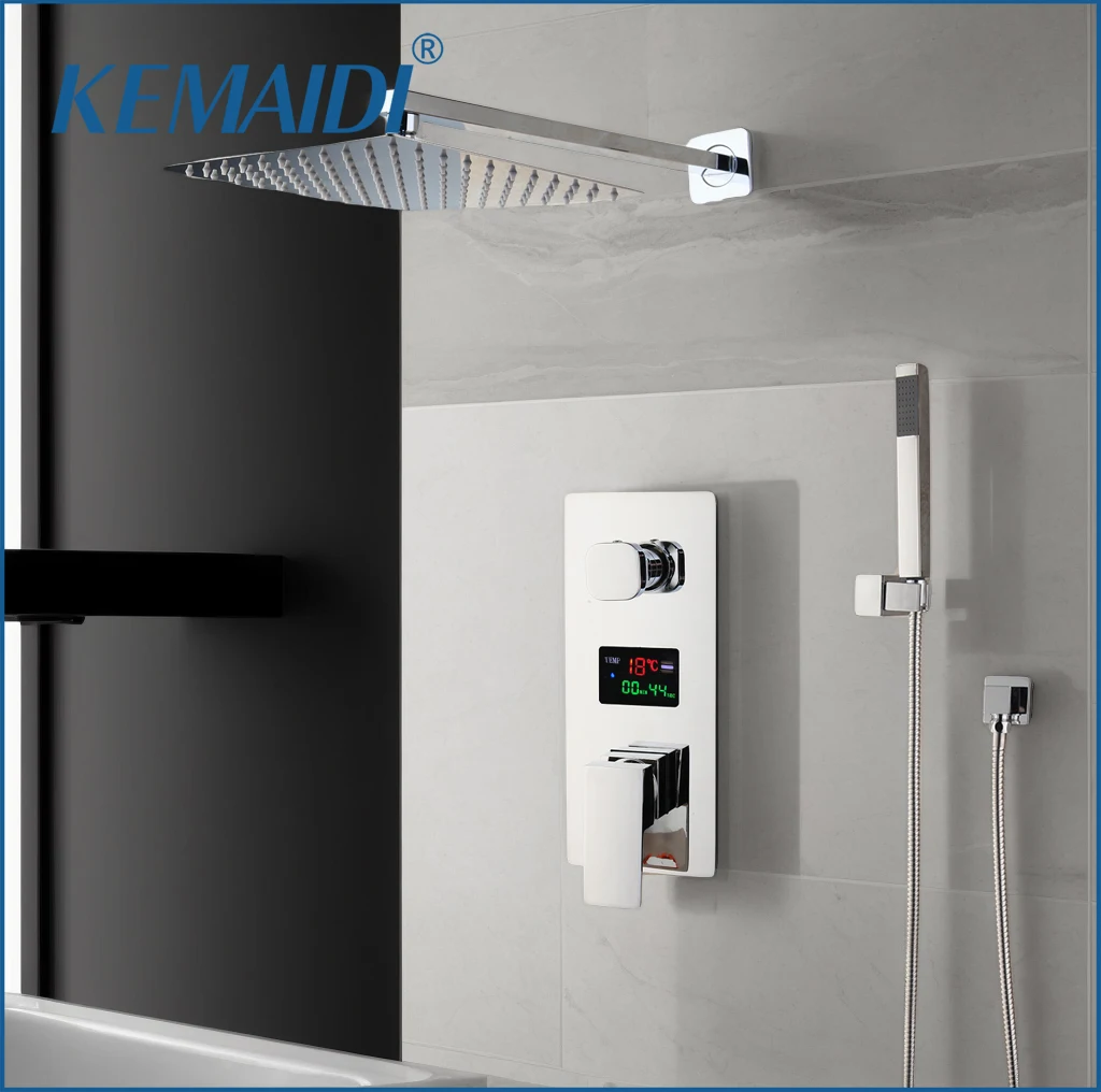 KEMAIDI صنبور دش الحمام مع شاشة ديجيتال نظام دش الحمام 2-وظائف خلاط رقمي الصنابير النحاس LED دش مجموعة