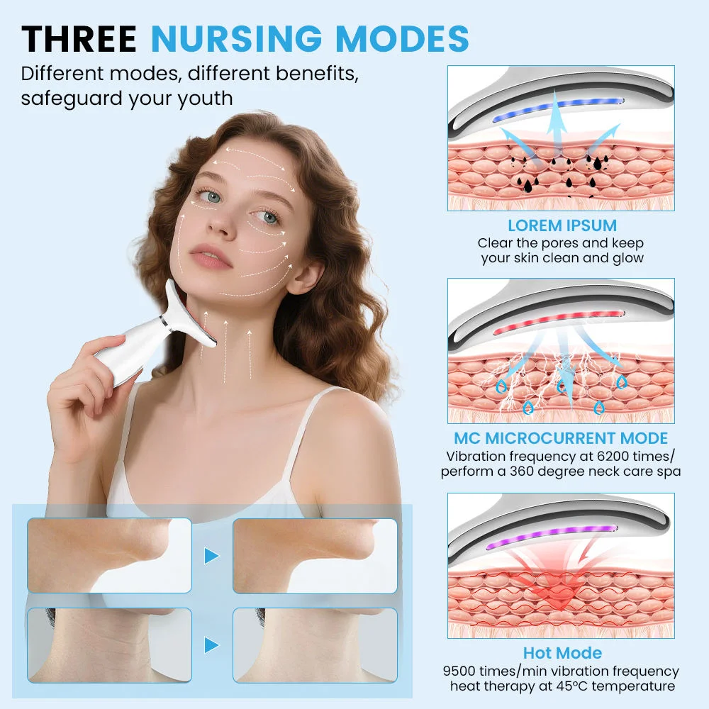 คอหน้านวด EMS Double Chin Remover V Line Chin Lift Up 7 สี LED อุปกรณ์ป้องกันคอริ้วรอย Face Slimmer Chin ลด