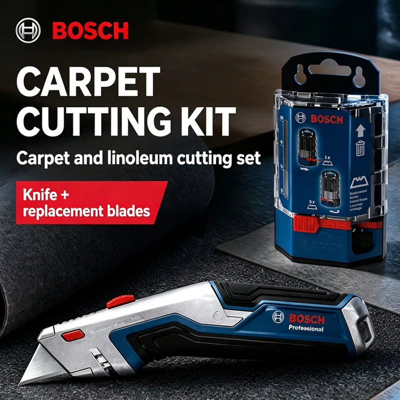 BOSCH Multifunctional Folding Cutter Duty Retractable Box Knife with Blade Storage Container SK5…