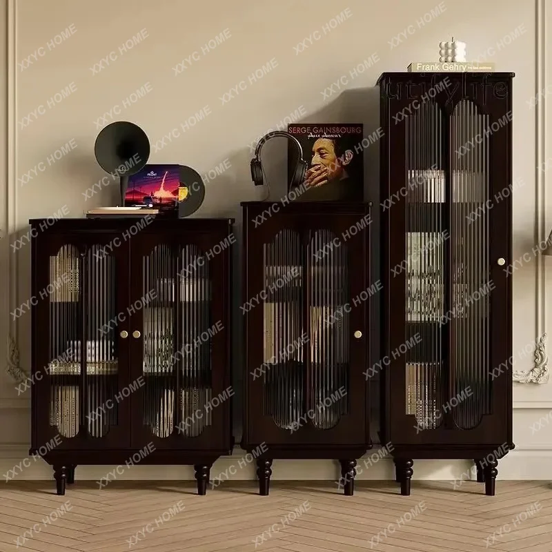 

X40 Pure Solid Wood TV Cabinet Side Cabinet Living Room Home Storage Locker Combination Retro Solid Wood Wine Cabinet
