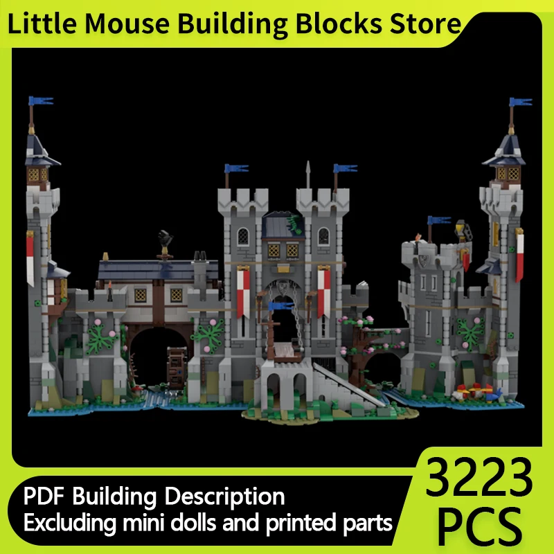 

Medieval Castle Model MOC Building Bricks Rock Brick Castle Modular Technology Gifts Holiday Assemble Children Toys Suit