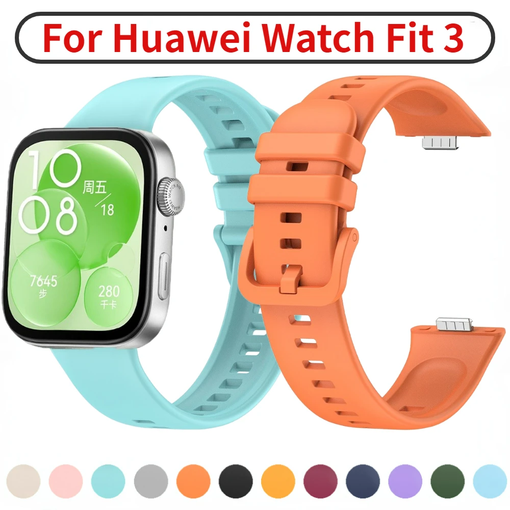 

Silicone Strap for Huawei Watch Fit 3 Color Buckle Official Replaceable Wristband Correa for Huawei Watch Fit3 Strap Accessories