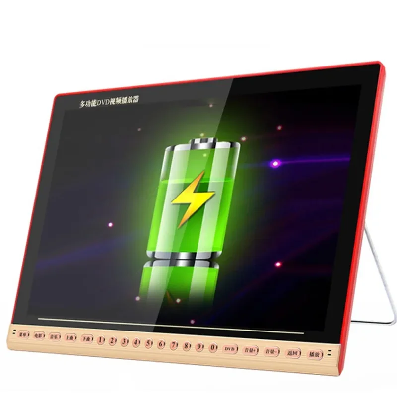 Novo 25 Polegada portátil dvd u player de disco hd 1080x720p máquina de videogame velho alto-falantes áudio mp3 música cantando com amplificador