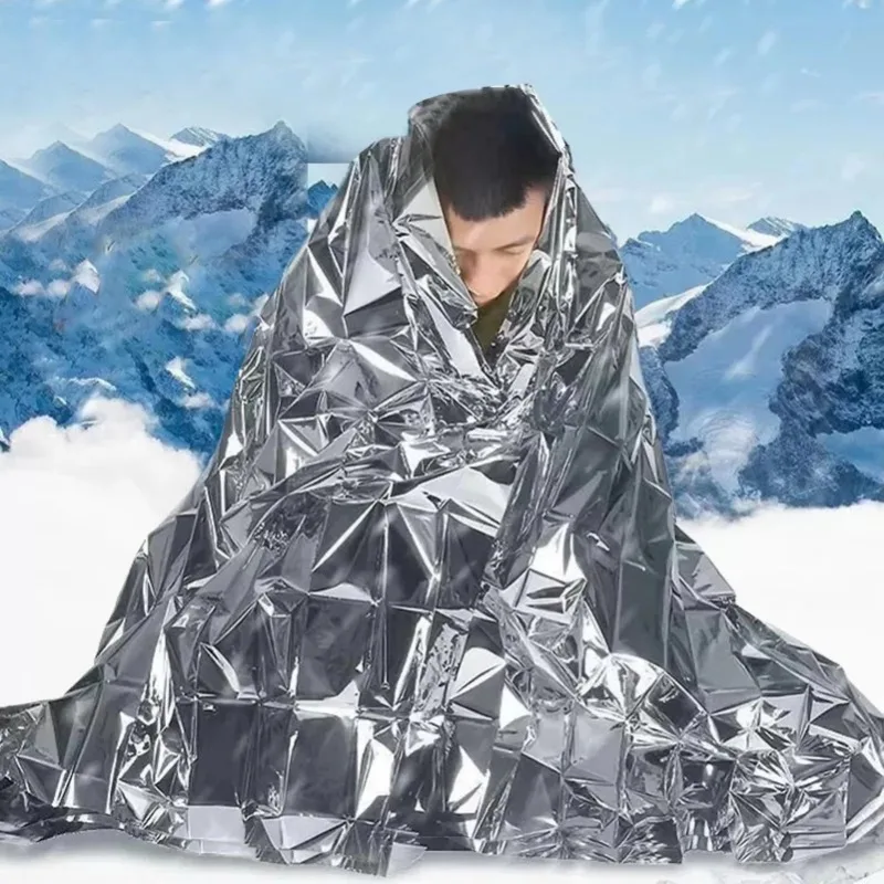 1/4PCS Emergency Blanket Outdoor Survive First Aid Military Rescue Kit Windproof Waterproof Foil Thermal Blanket for CampingC812