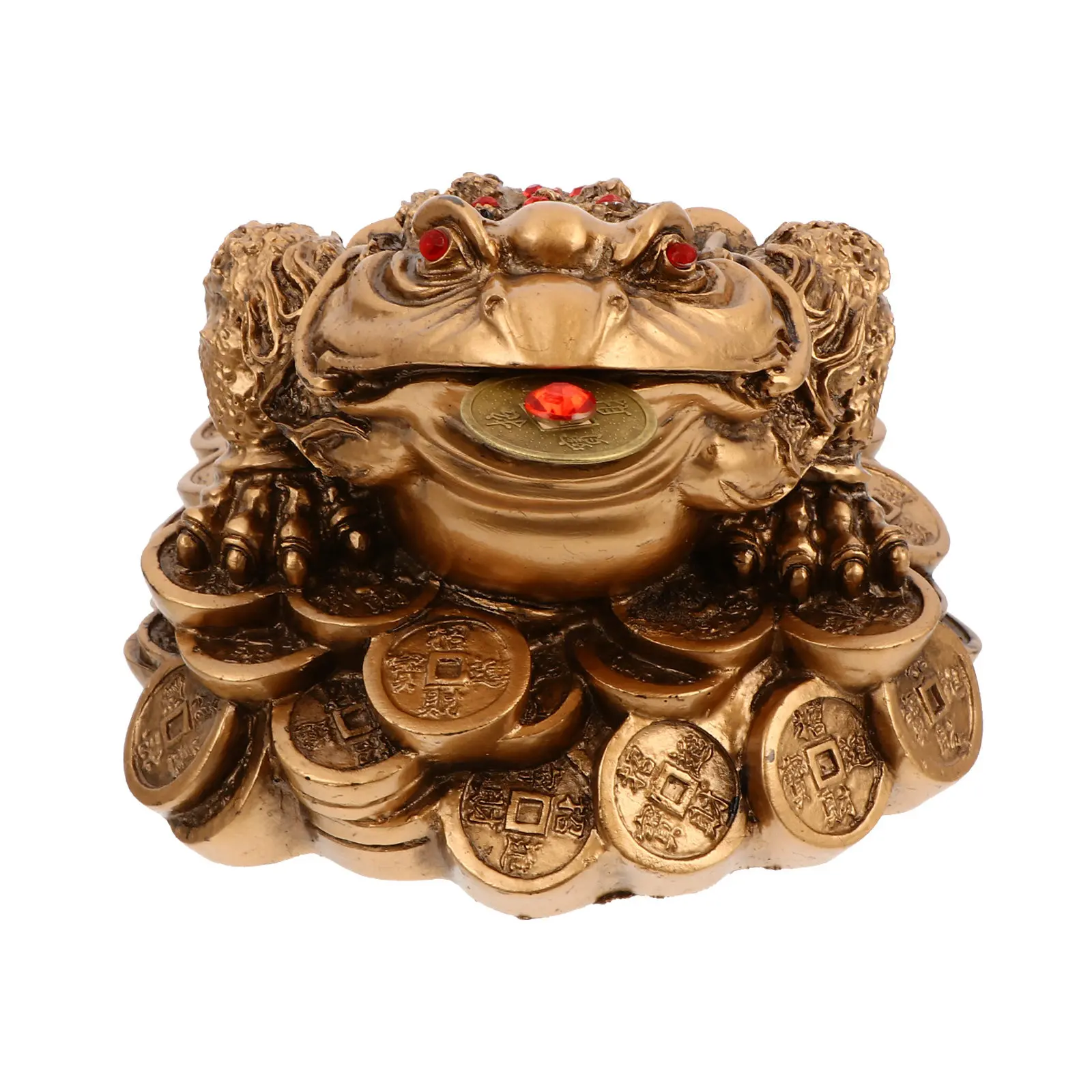 Toad Ornament for Home Office Desk Bookcase Shelf Bedroom Decor Wealth Symbol Feng Shui Tabletop Toad Decoration