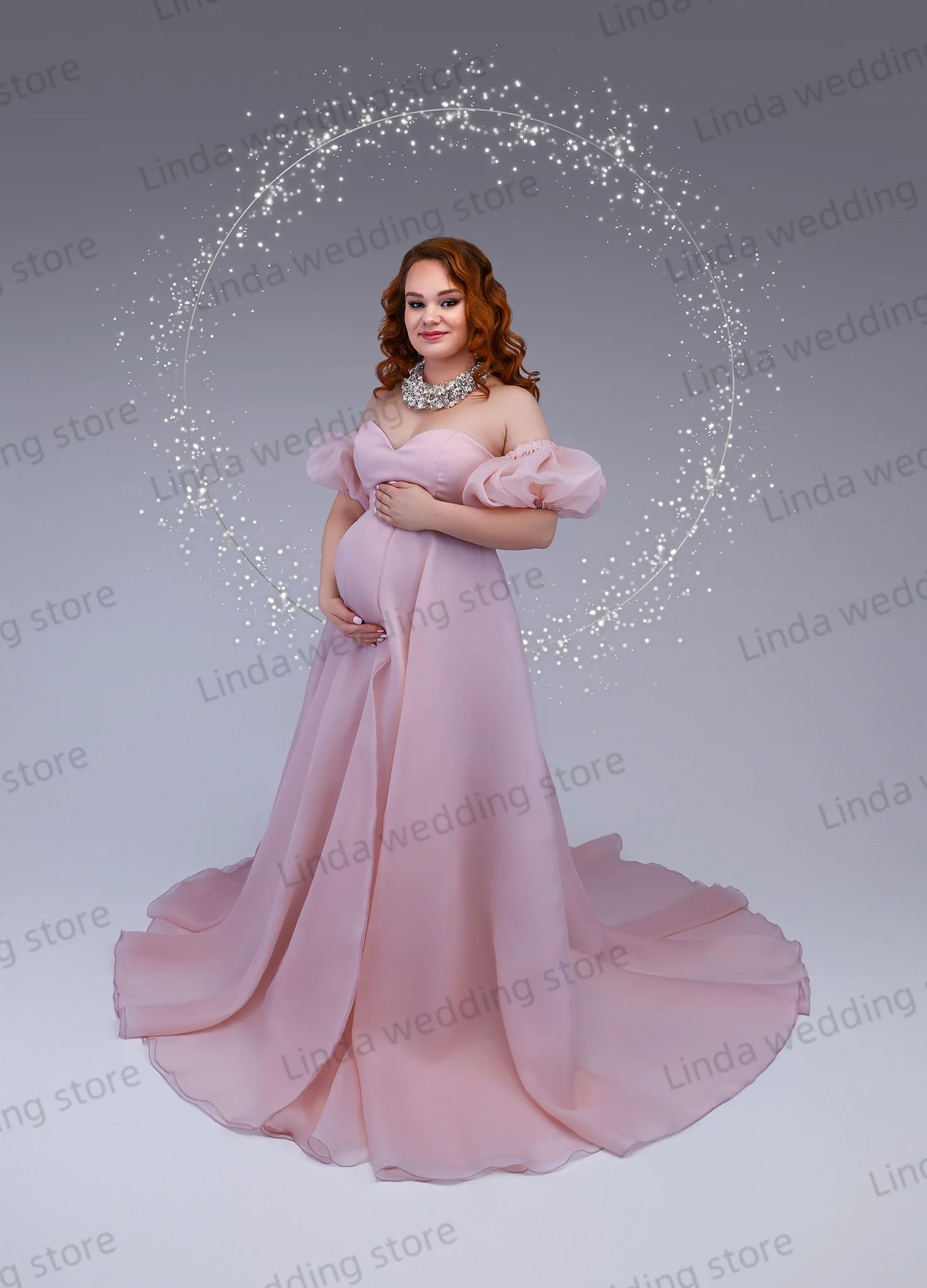 Simple Maternity Dress for Photography Sweetheart Sleeveless Prom Dress Pregnant  Photo Shoot Dresses Women Baby Shower