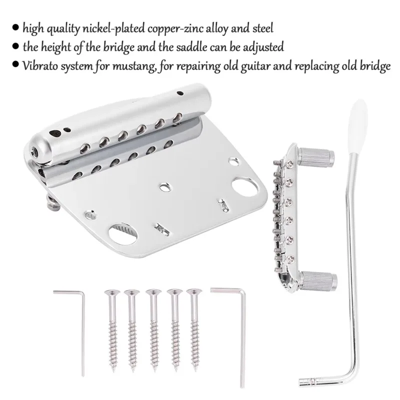 Guitar Tailpiece Bridge Set Tailpiece Bridge Set Tremolo Vibrato Tailpiece Bridge Set for Guitar Replacement Parts