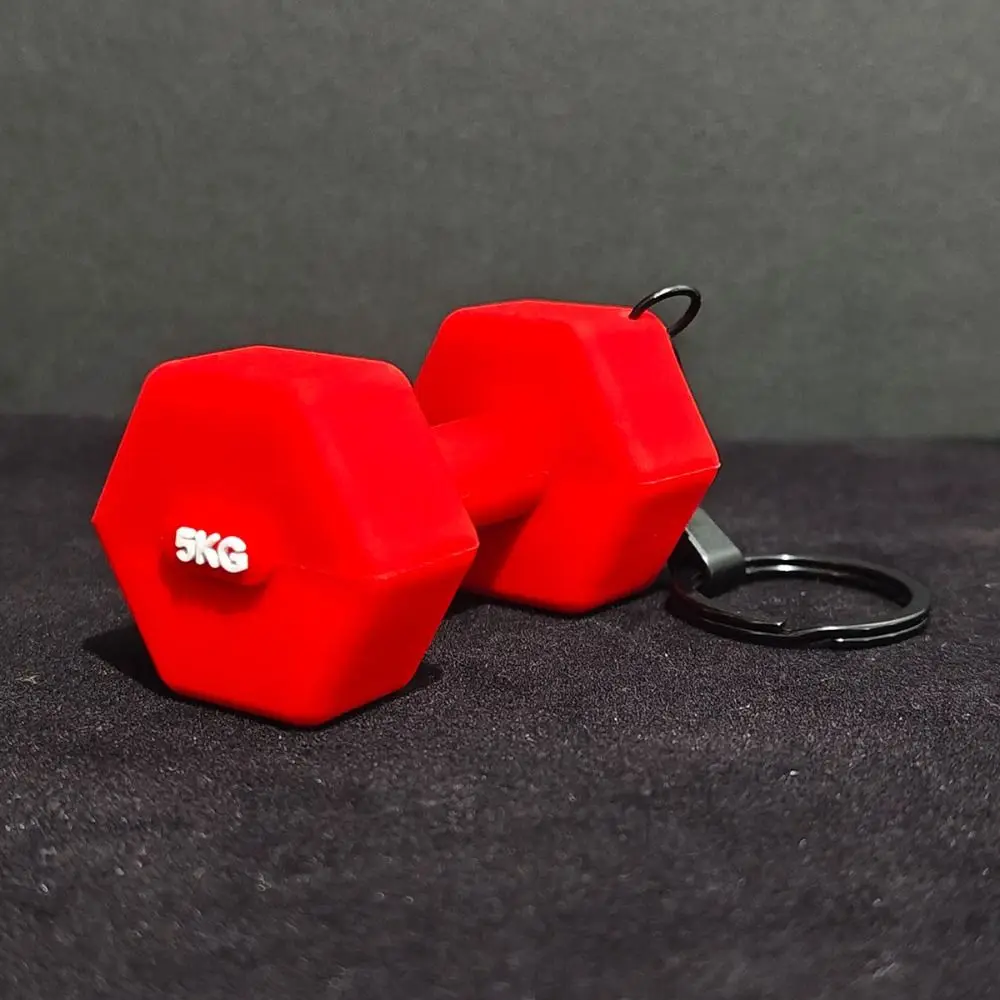 

Dopamine Big Dumbbells Keychain Barbell Plates D-shaped Buckle Simulation Kettlebell Keyring Creative Bag Charm