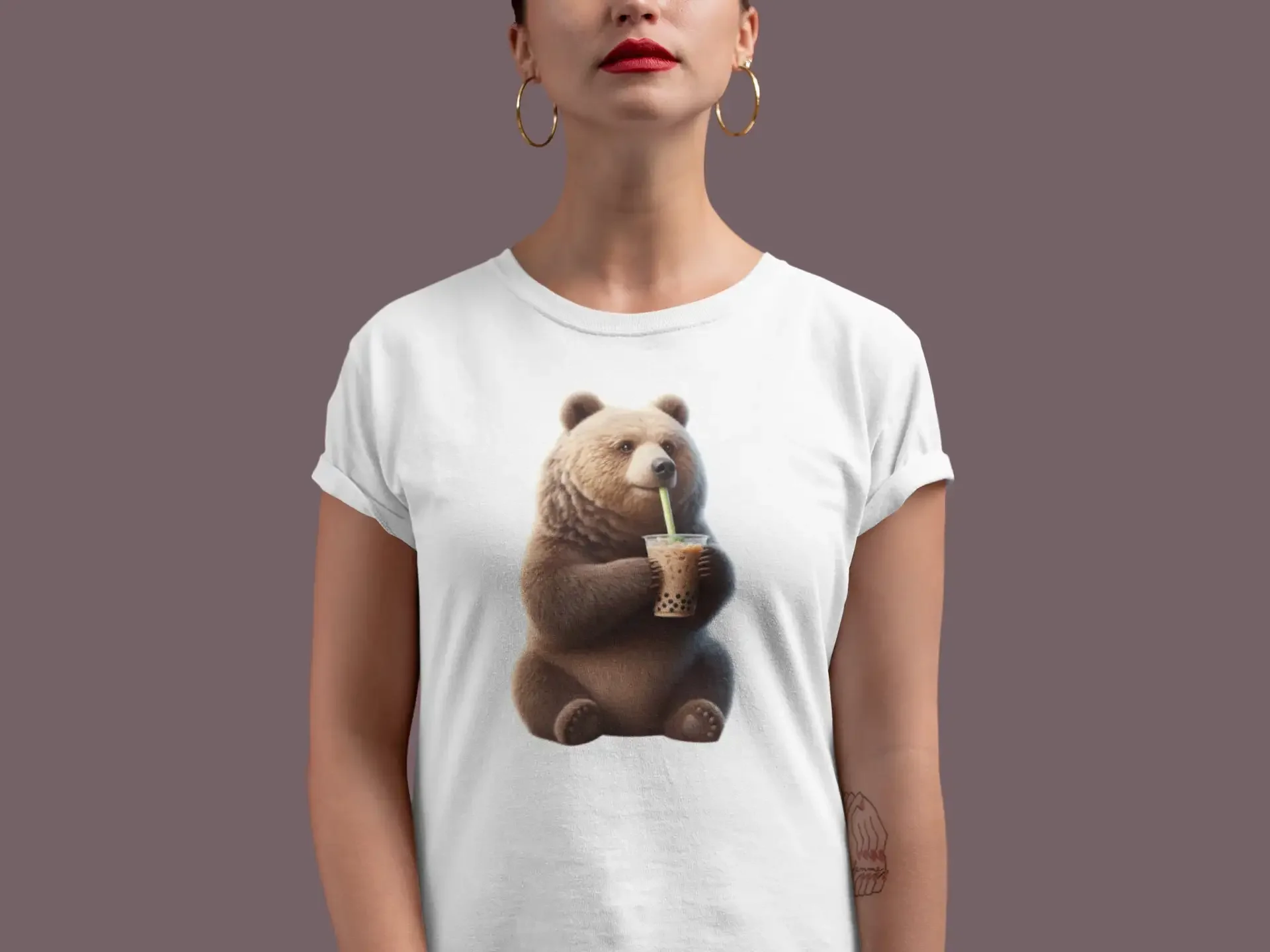 Boba Tea T Shirt Bear Bubble Grizzly Cute