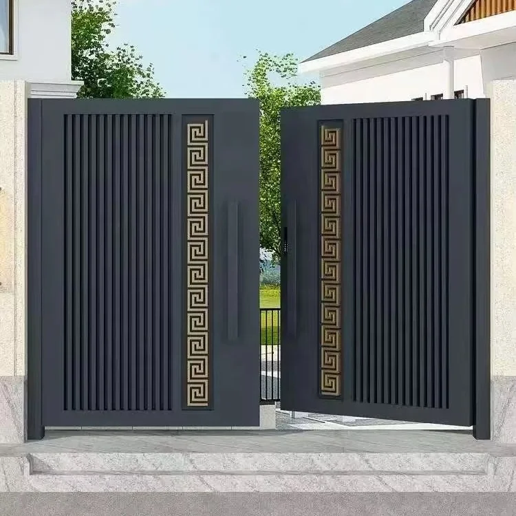 Customization Modern 3D Aluminum Fence Gate Secure Sliding Entrance for Outdoor Driveway Steel Iron Pressure Treated Nature