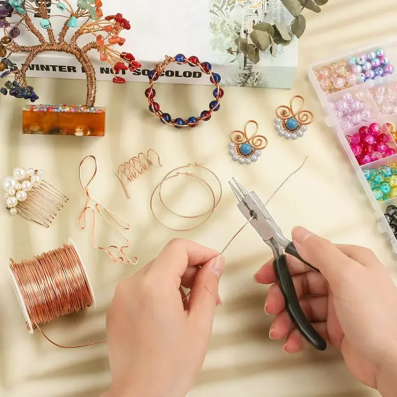 

0.3-1.0mm Jewelry Beading Wire Tarnish Resistant Jewelry Copper Wire for Bracelet Necklaces Craft Jewelry Making Supplies