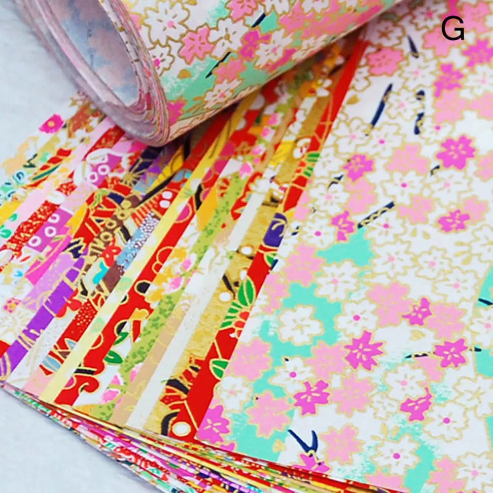 20 stks/pak Japanse stijl Gouden Lijnen Bloem Papier Kraan Decoratieve Milieu Materiaal Diy Kids Origami Papier Scrapbook Decor