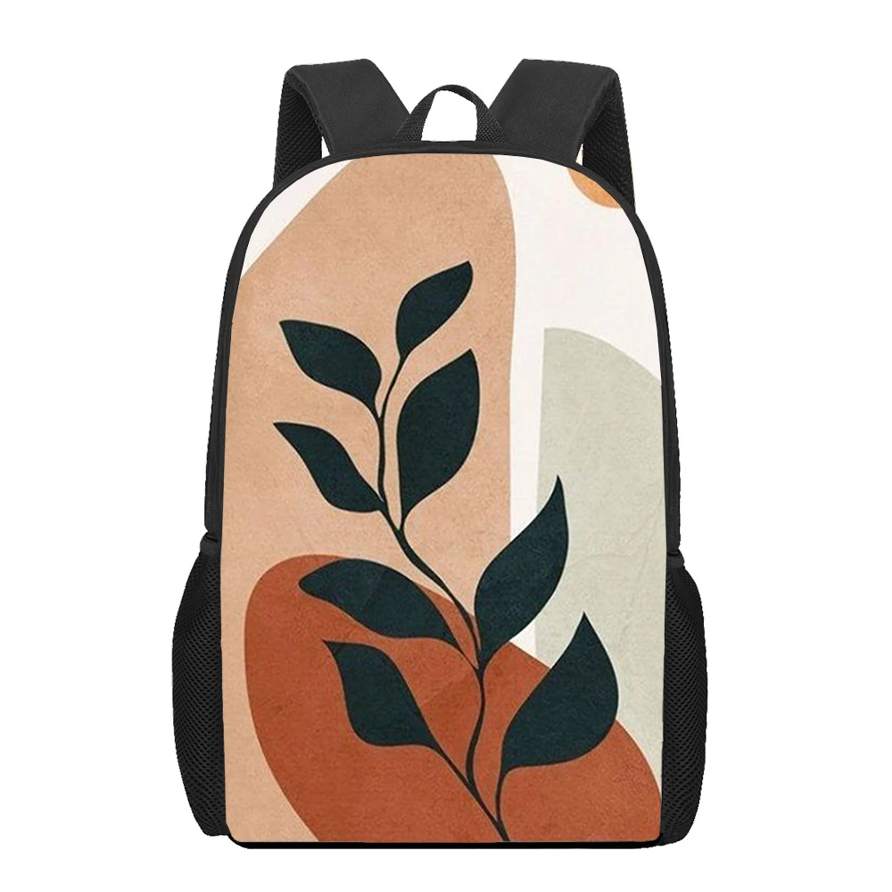 Retro Rainforest Leaves Print Backpack for Boys Girls Teenager Laptop Backpack Kids Book Bag Casual Shoulder Bag Travel Rucksack