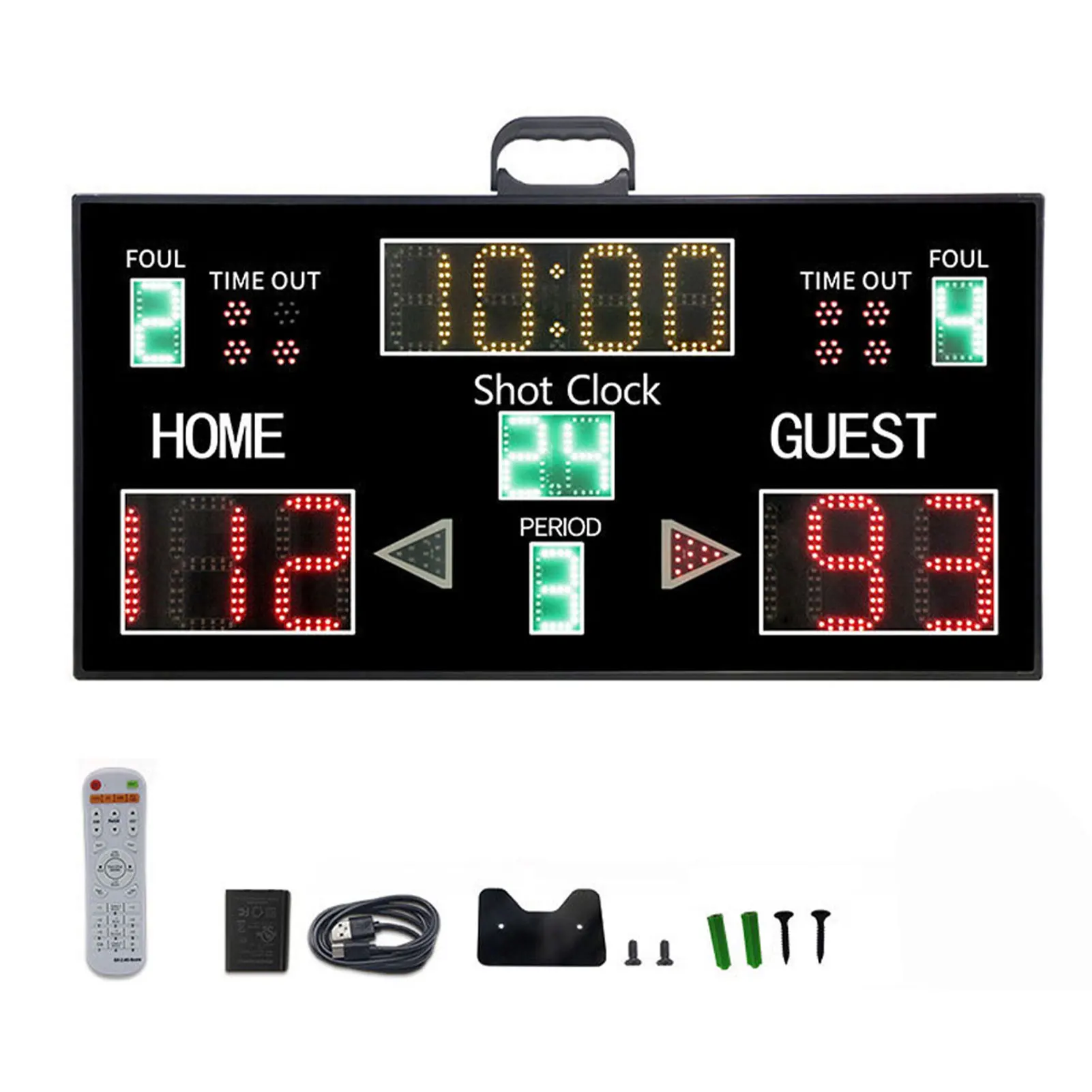 15 Digit Electronic Scoreboard Portable LED Digital Multifunctional Electric Scorekeeper Basketball Volleyball Sports Scoreboard