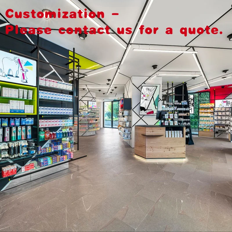 Counter d'exposition de meubles de magasin de pharmacie, étagères de pharmacie, présentoir personnalisé, magasin médical de pharmacie de pharmacie de détail