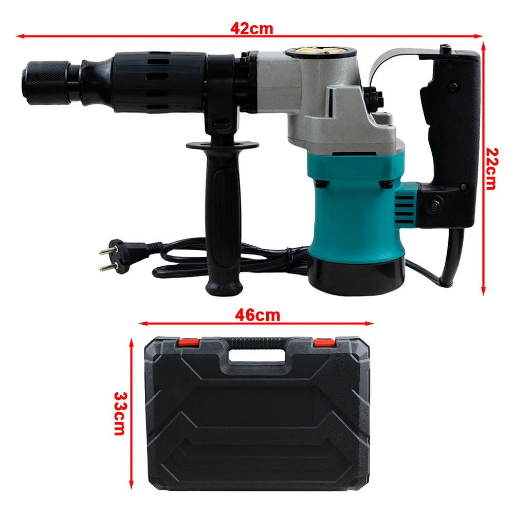 Imagem -06 - Martelo Elétrico Resistente de 1200w Broca de Impacto Elétrica Perfurador de Concreto Elétrico de Alta Potência